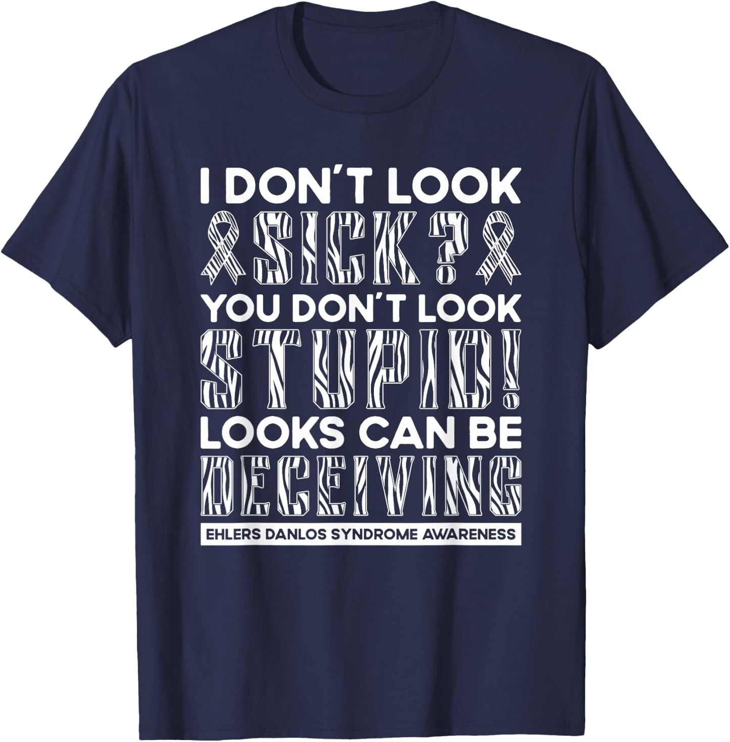 Ehlers Danlos Syndrome Awareness Connective Tissue Disorder T-Shirt - T-Shirt | Navy