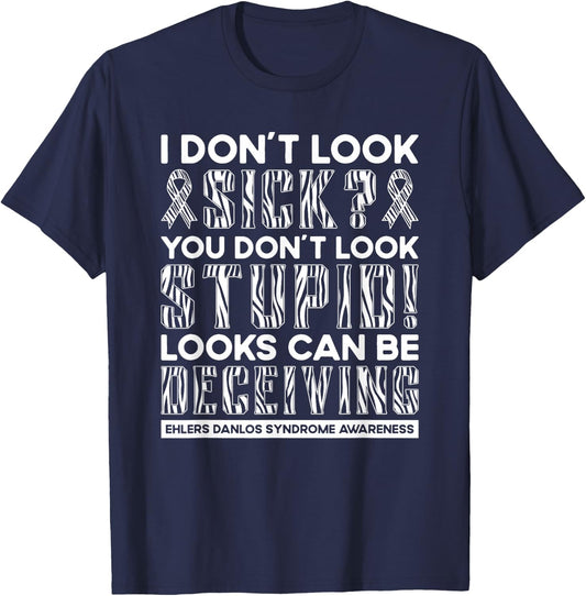 Ehlers Danlos Syndrome Awareness Connective Tissue Disorder T-Shirt - T-Shirt | Navy