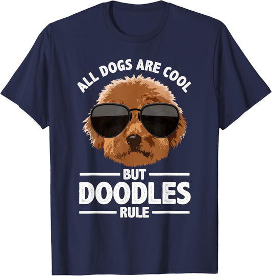 Cute Doodle Women Golden Doodle Labradoodle Dog T-Shirt - T-Shirt | Navy