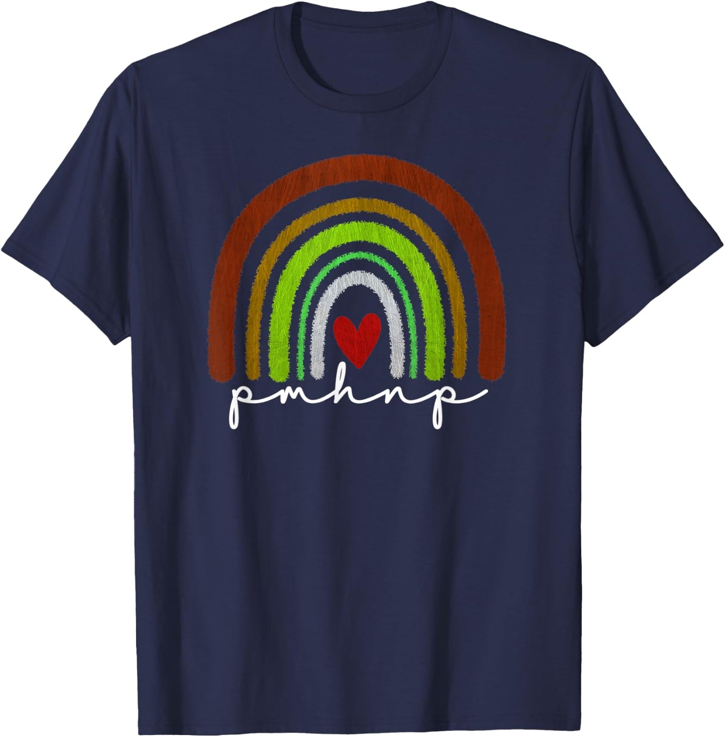 PMHNP Rainbow Psychiatric Mental Health Nurse Practitioner T-Shirt - T-Shirt | Navy
