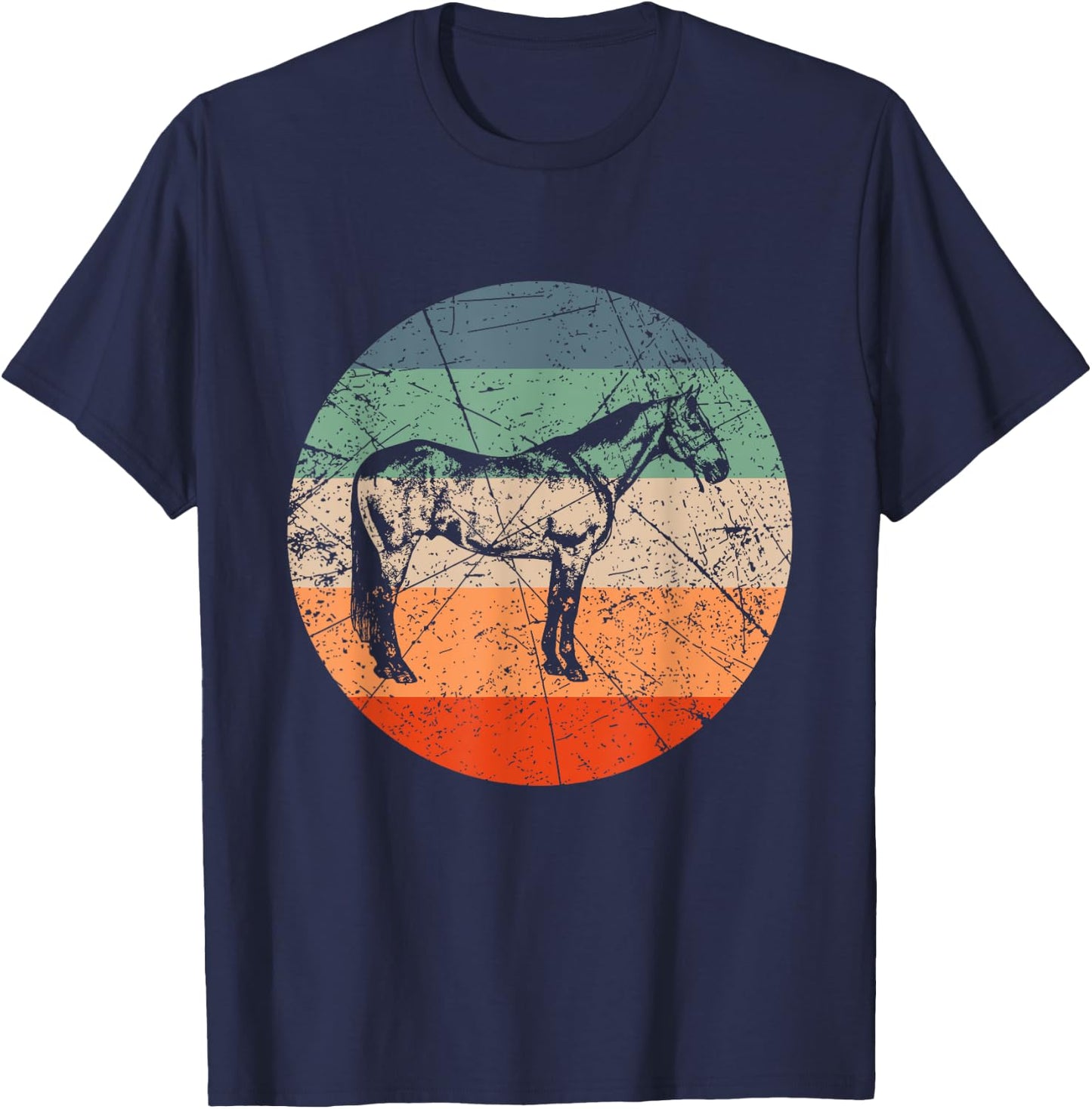 Retro Horse Silhouette - Vintage American Quarter Horse T-Shirt - T-Shirt | Navy