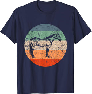 Retro Horse Silhouette - Vintage American Quarter Horse T-Shirt - T-Shirt | Navy