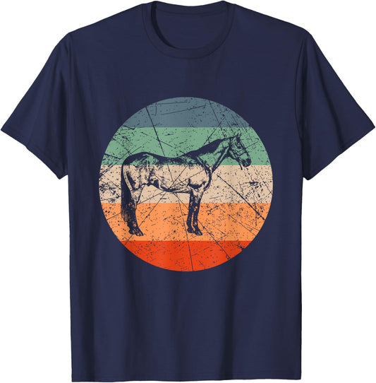 Retro Horse Silhouette - Vintage American Quarter Horse T-Shirt - T-Shirt | Navy
