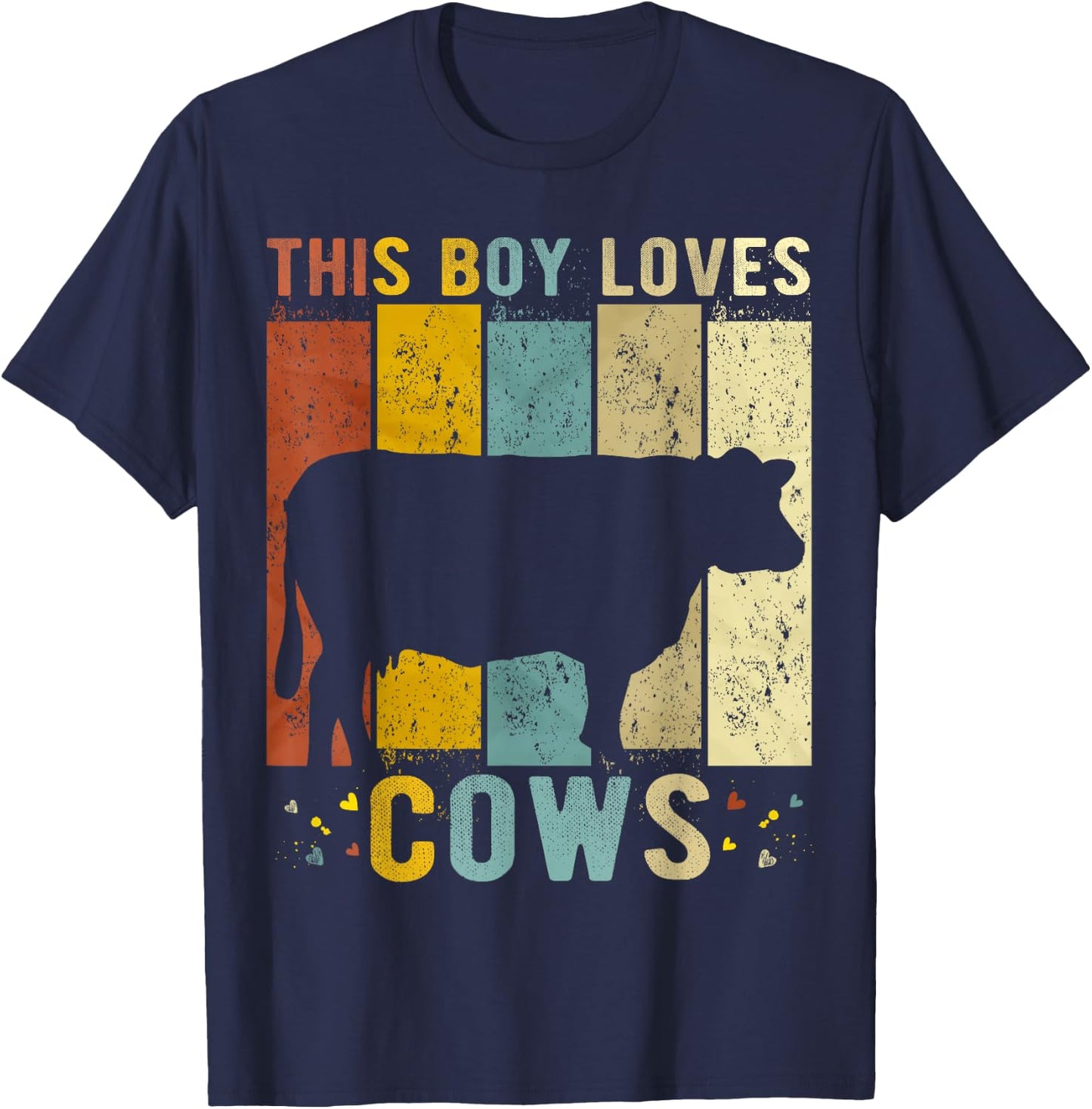 This Boy Loves Cows Boys Cow T-Shirt - T-Shirt | Navy