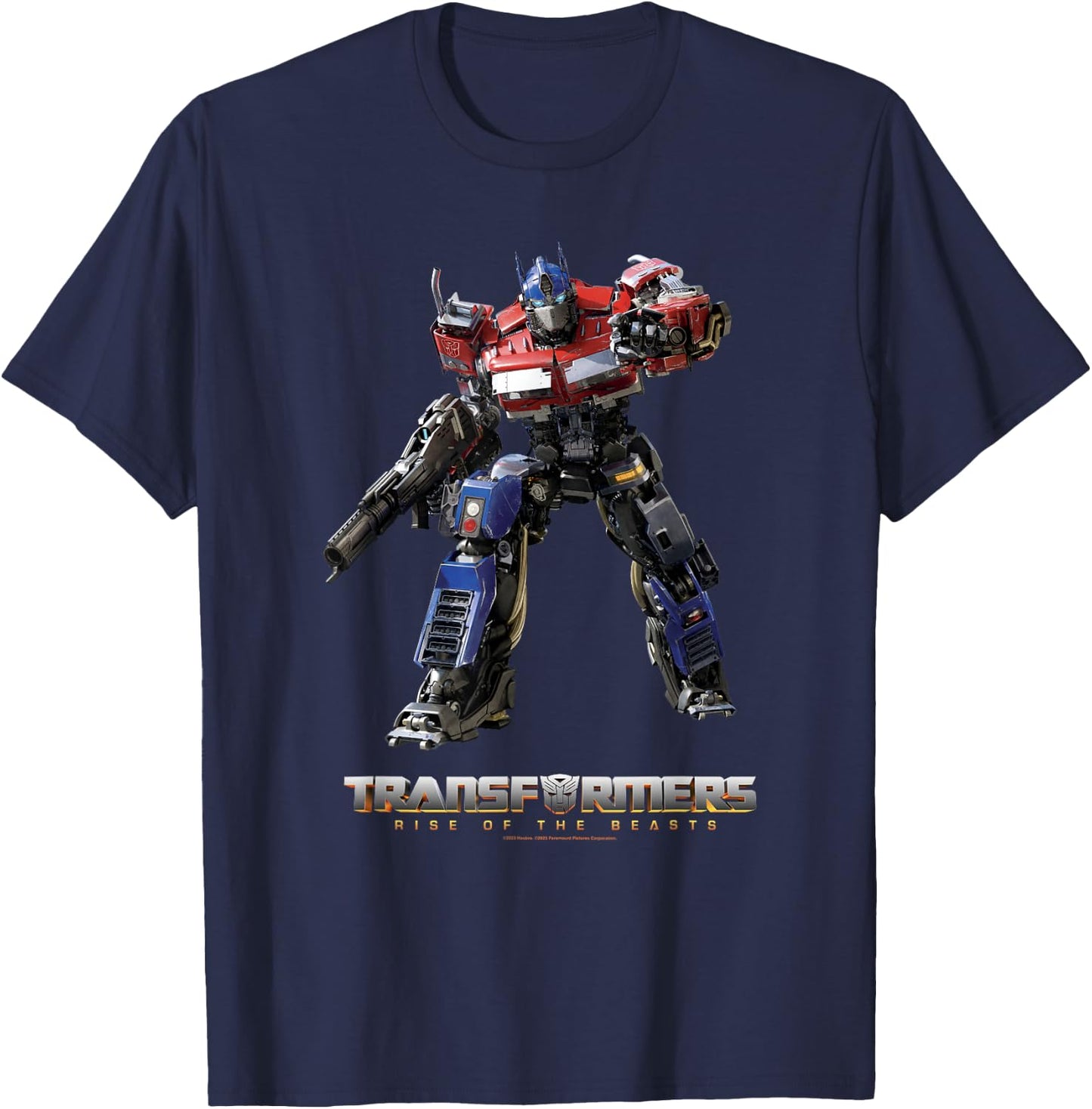 Transformers: Rise of the Beasts Optimus Prime Full Body T-Shirt - T-Shirt | Navy
