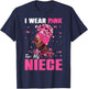 I Wear Pink For My Niece Breast Cancer Awareness Afro Women T-Shirt - T-Shirt | Navy