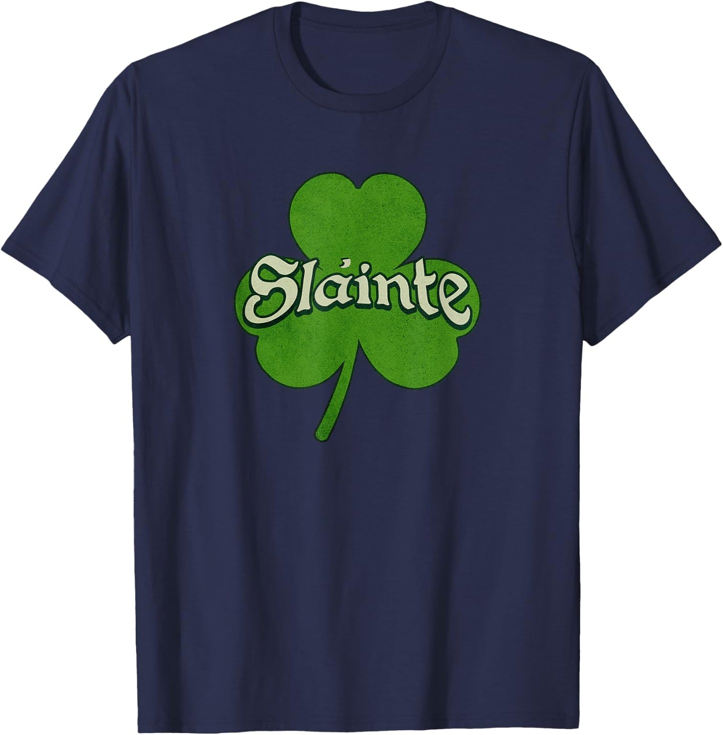 Vintage Slainte Irish St Patricks Day T-Shirt - T-Shirt | Navy