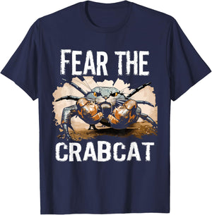 Fear the Crabcat - Funny Crab cat Cryptid Cryptozoology Men Women Kids T-Shirt - T-Shirt | Navy