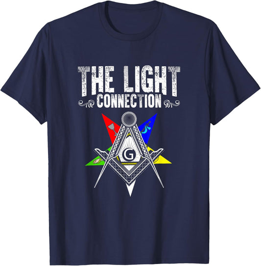 Light Connection OES Masonry Freemasonry Masonic Freemason T-Shirt - T-Shirt | Navy