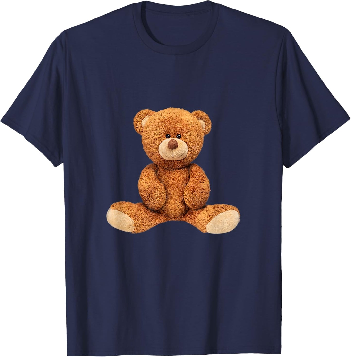 Cool Real Teddy Bear Toy Illustration Outfit Graphic Designs T-Shirt - T-Shirt | Navy