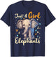 Elephant Lover Just A Girl Who Loves Elephants T-Shirt - T-Shirt | Navy