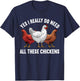 Cool Chicken Art Women Poultry Animal Chicken Farmer T-Shirt - T-Shirt | Navy
