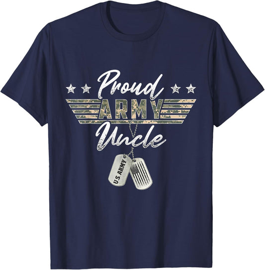 Proud Army Uncle American Veteran Military T-Shirt - T-Shirt | Navy