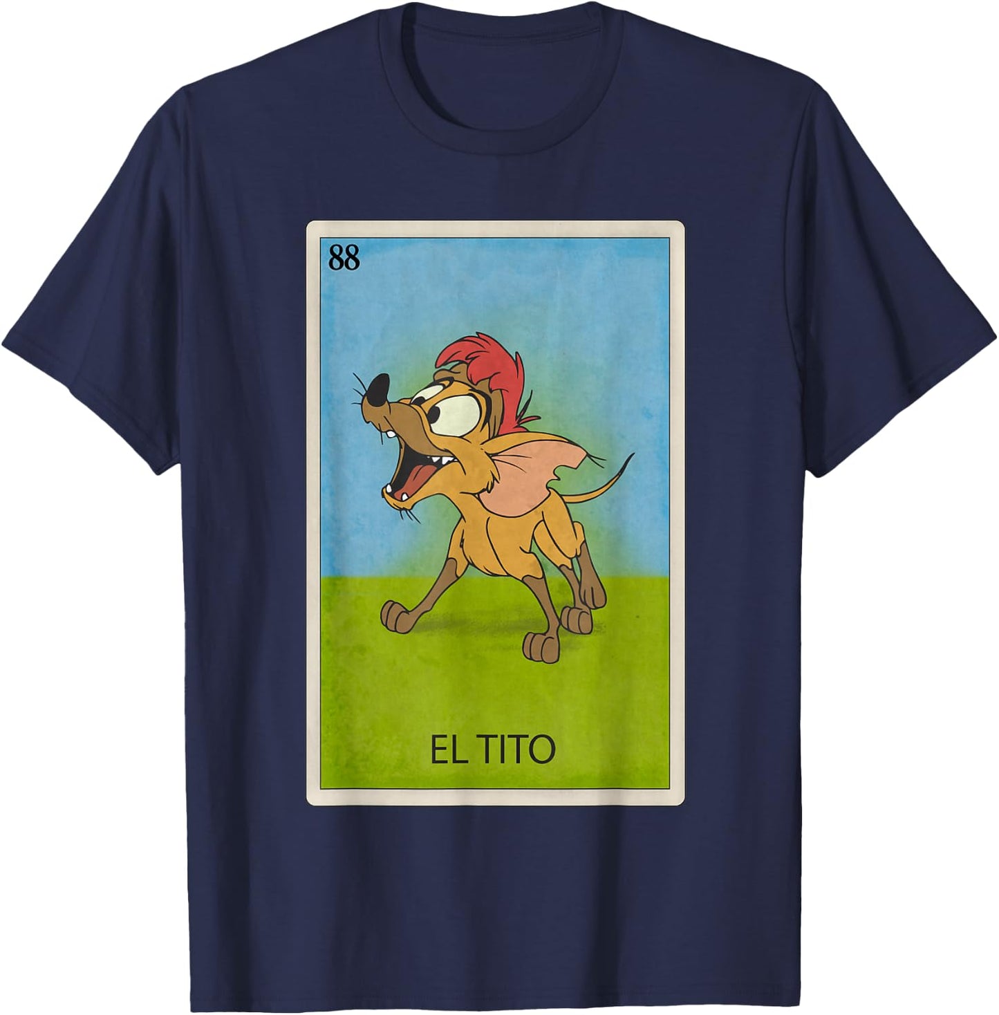 Disney Oliver & Company El Tito Lotería Card Poster T-Shirt - T-Shirt | Navy
