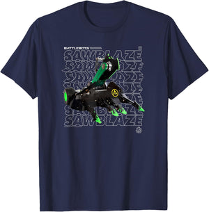 BattleBots SawBlaze Robot Logo Stack T-Shirt - T-Shirt | Navy