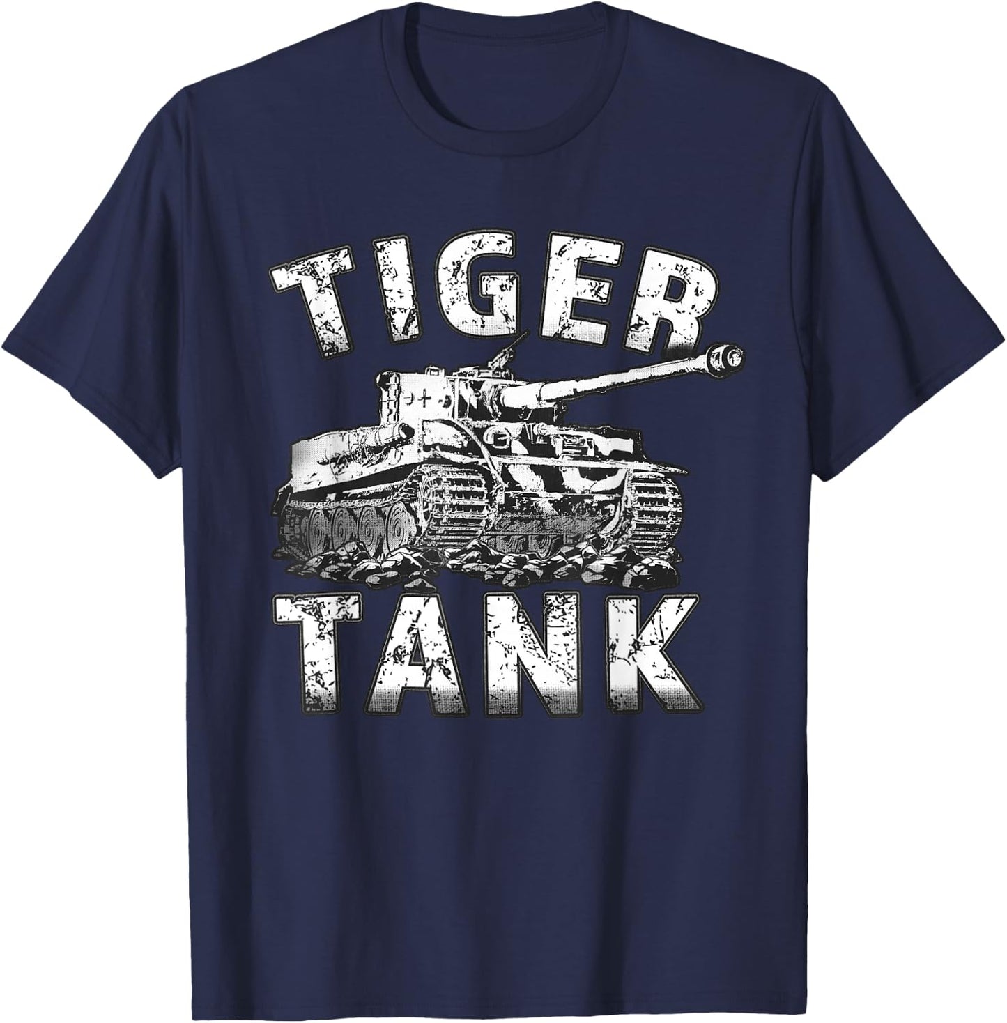 Tiger Tank Historical World War 2 WW2 German Panzer History T-Shirt - T-Shirt | Navy