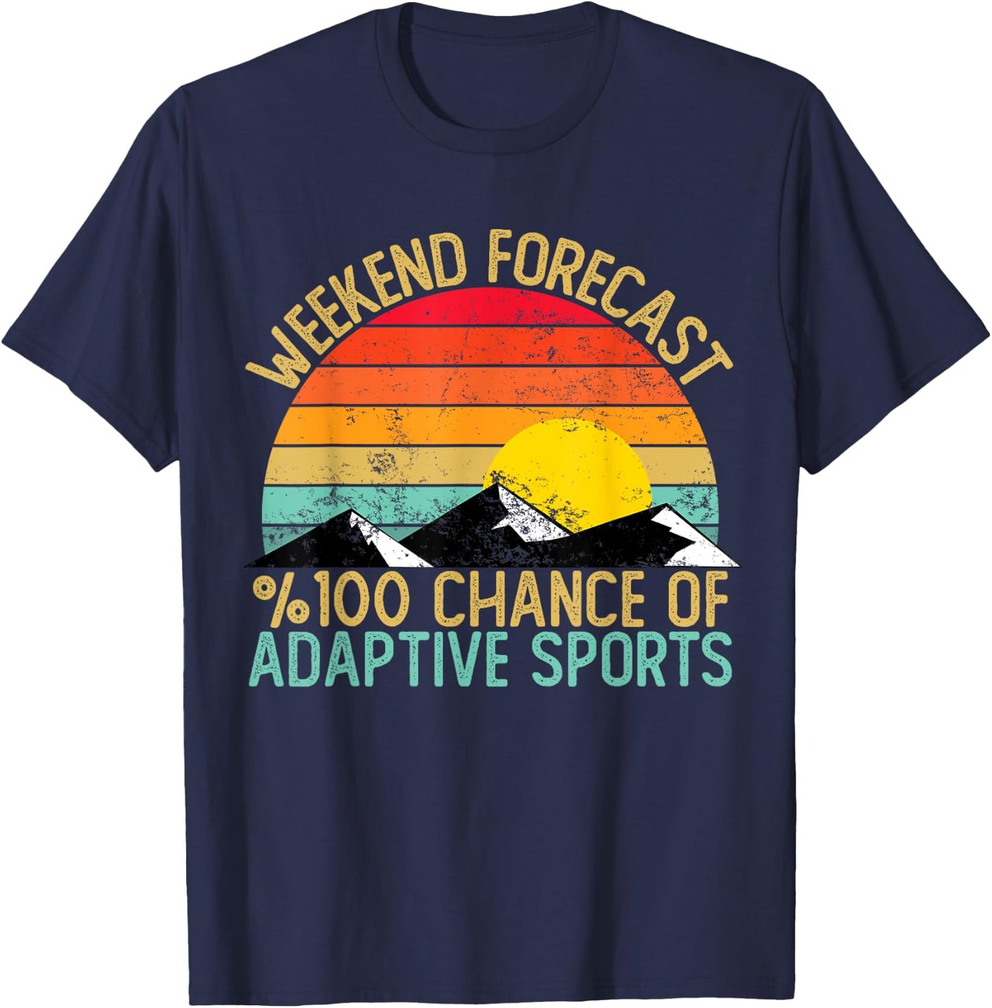 Weekend Forecast Adaptive Sports Shirts Funny Retro T-Shirt - T-Shirt | Navy