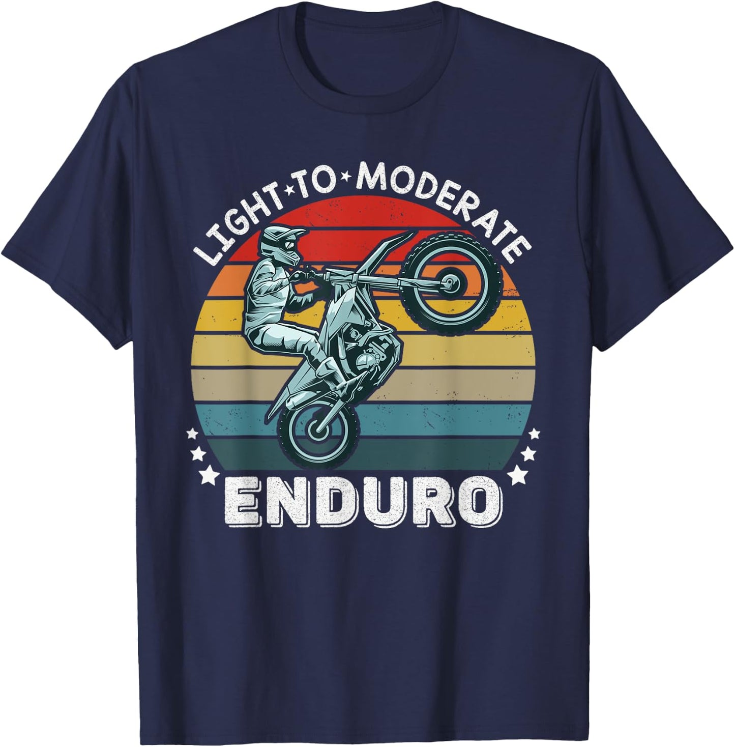 Motorcycle Adventure Rider Funny Light To Moderate Enduro T-Shirt - T-Shirt | Navy