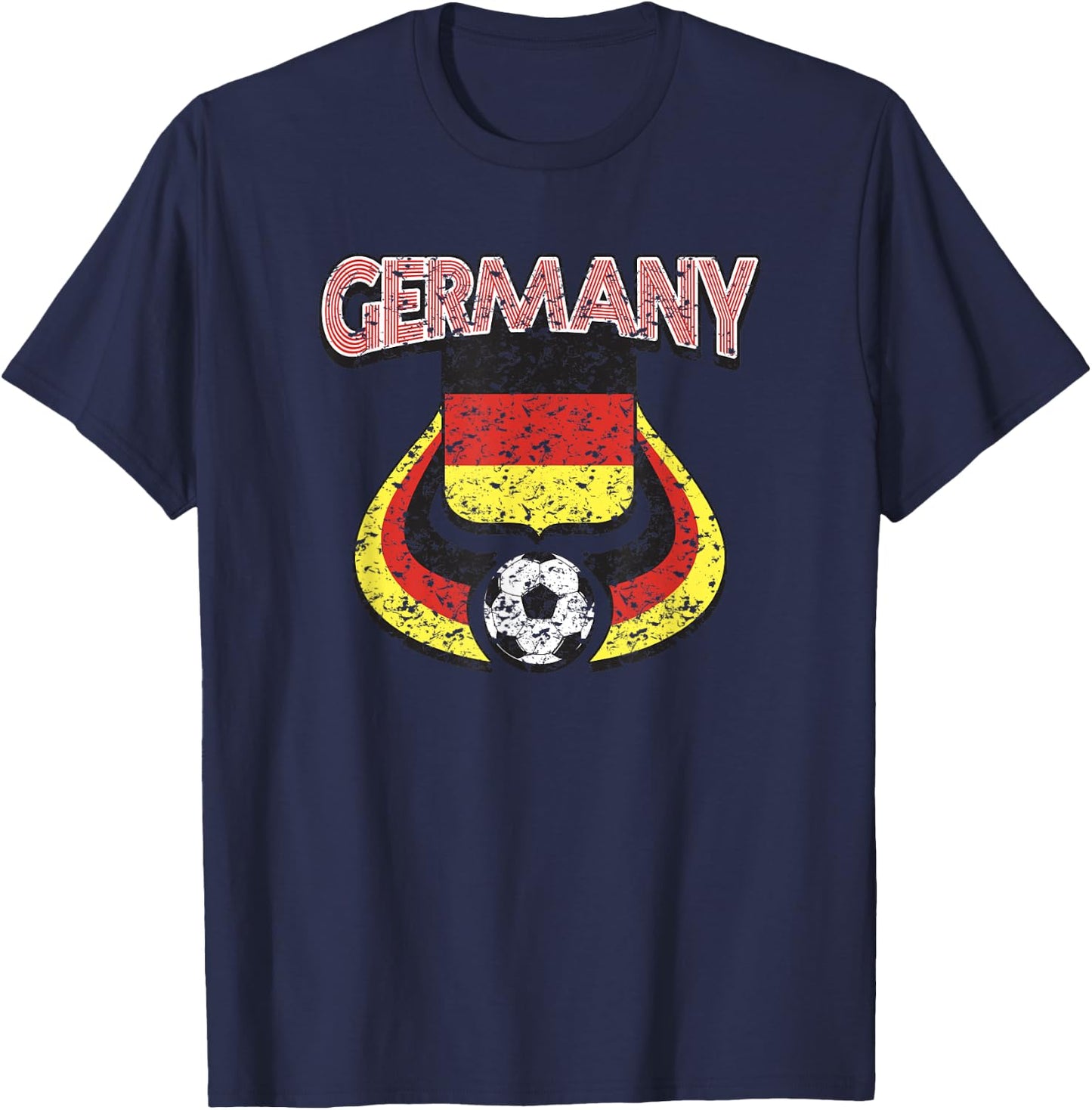 Germany Soccer Country Flag Shield German Pride T-Shirt - T-Shirt | Navy