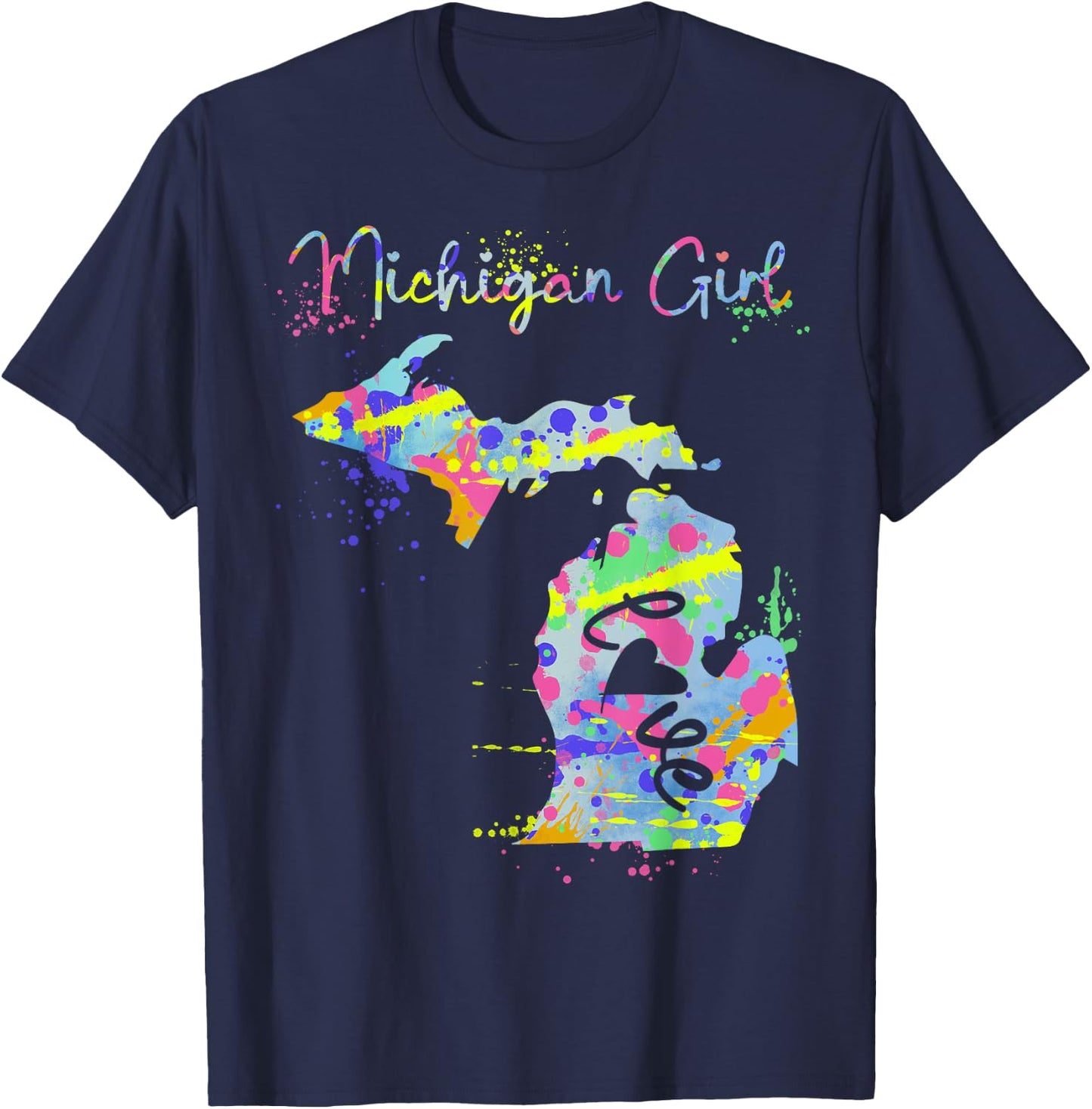 Michiganian Michigan Girl Great Lakes State Proud Yooper T-Shirt - T-Shirt | Navy