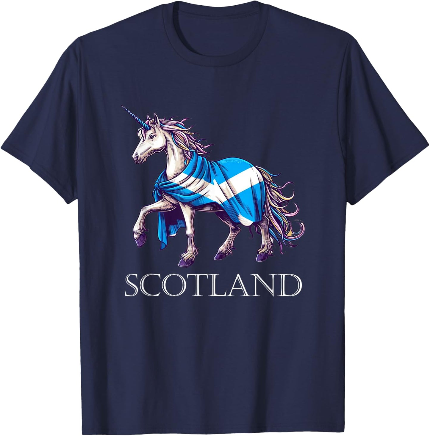 Scottish Pride Scotland Unicorn Scotland Flag Saltire T-Shirt - T-Shirt | Navy