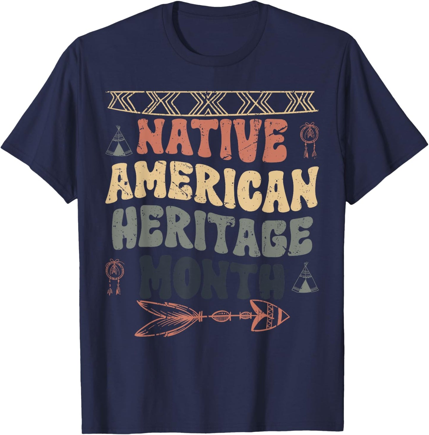 National Native American Heritage Month Indigenous Kids 2025 T-Shirt - T-Shirt | Navy