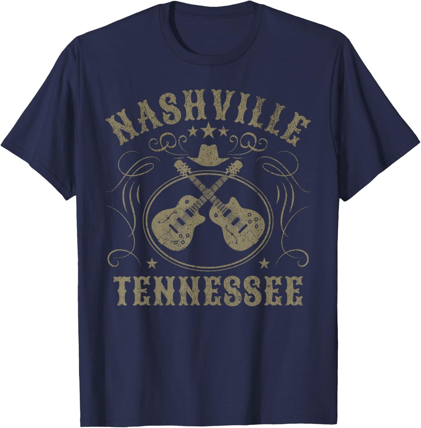 Nashville Tennessee Travel Vintage T-Shirt - T-Shirt | Navy