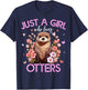 Just A Girl Who Loves Otters Girls T-Shirt - T-Shirt | Navy