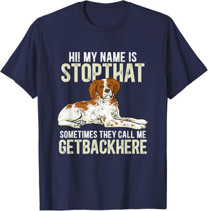 Brittany Spaniel Funny Brittany Dog T-Shirt - T-Shirt | Navy