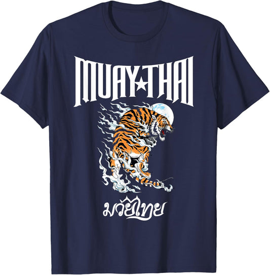 Sawadee thai traditional sak yant thai twin tiger muay thai T-Shirt - T-Shirt | Navy