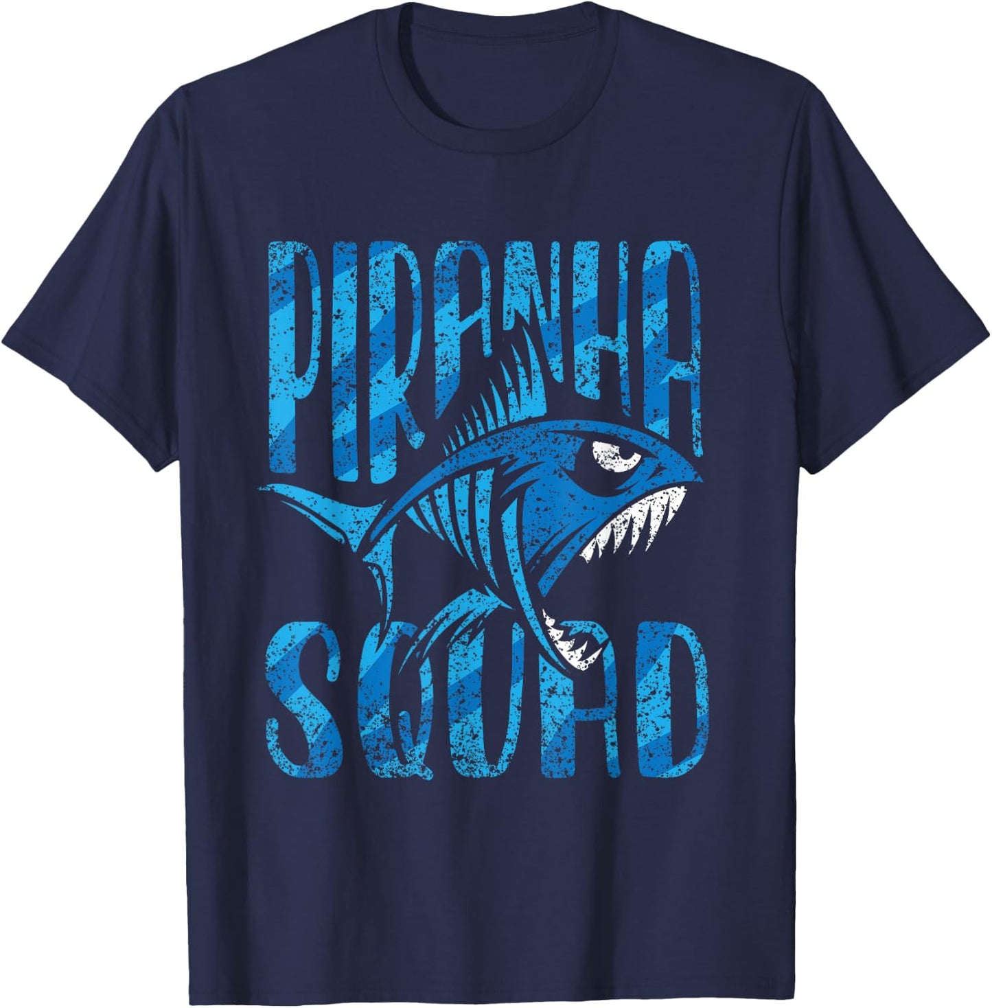Piranha Squad Retro Lover Fish Piranhas T-Shirt - T-Shirt | Navy