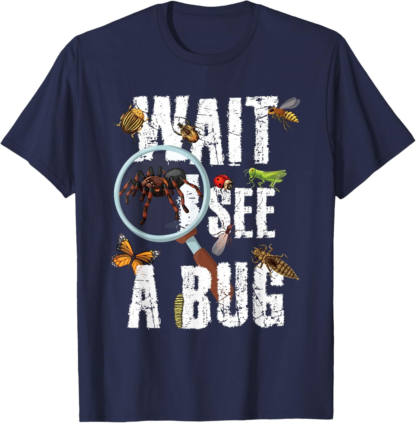 Insects of The World Bug Lover Expert Entomologist Bugs Fan T-Shirt - T-Shirt | Navy