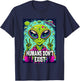 Retro Humans Don't Exist Shirt Funny Alien T-Shirt - T-Shirt | Navy