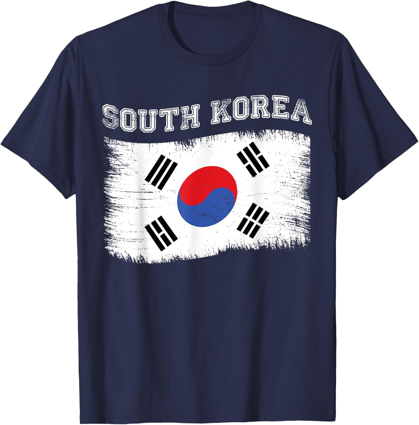 Korean Flag Tourist Holiday Destination South Korea Flag T-Shirt - T-Shirt | Navy