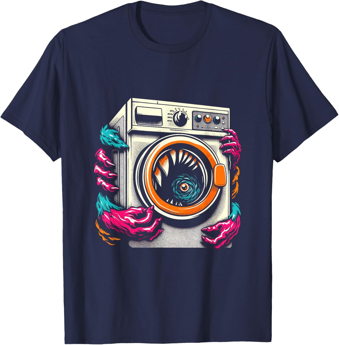 Washing Machine Monster - Funny Spooky Halloween Costume T-Shirt - T-Shirt | Navy