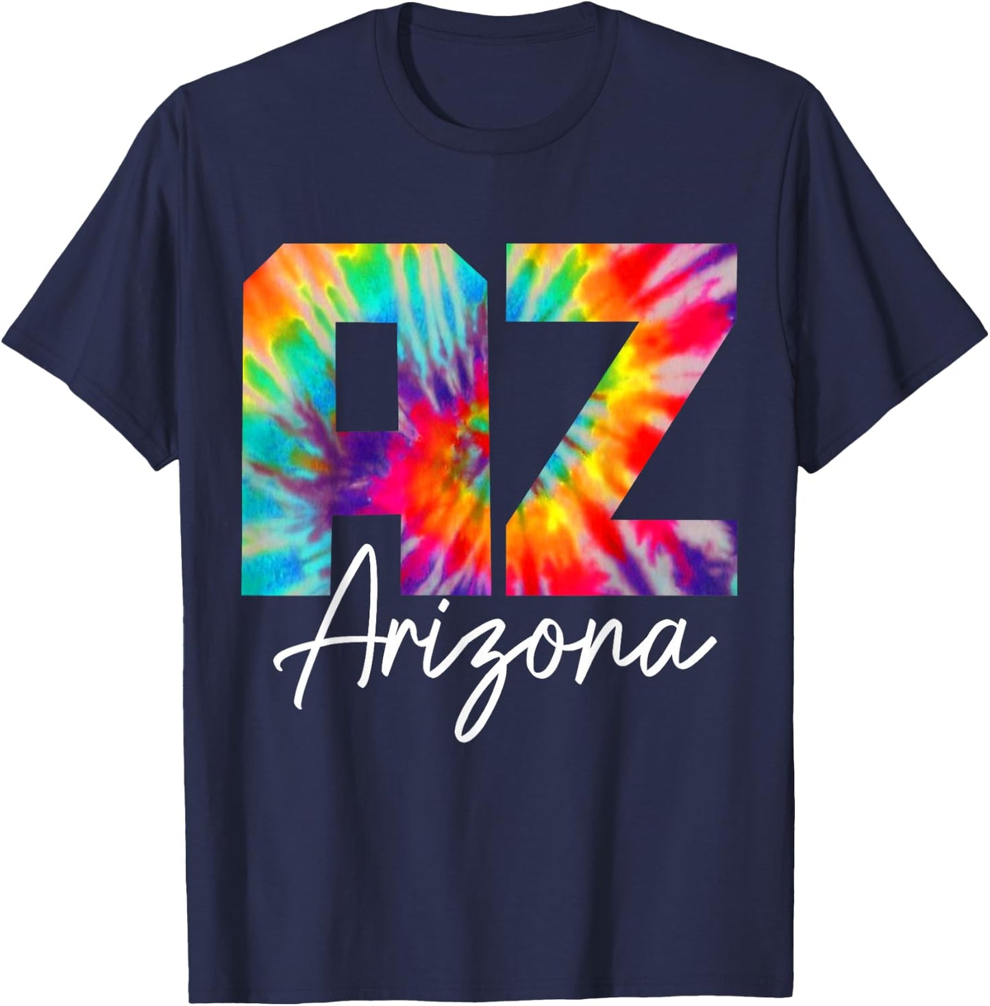Arizona Tie Dye AZ Vintage/Retro T-Shirt - T-Shirt | Navy