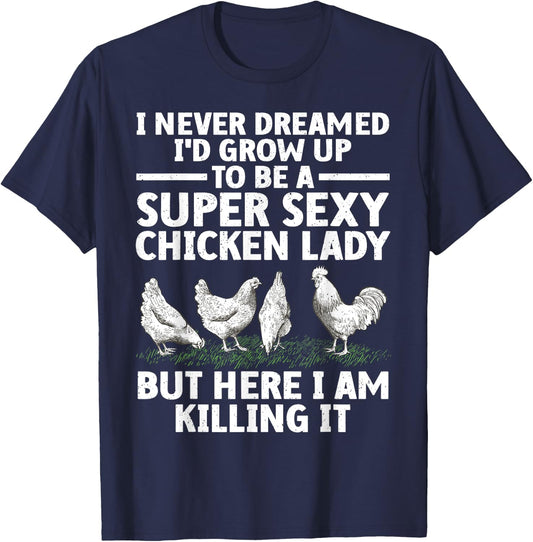 Cool Chicken Lady Art Mom Hen Flock Chicken Farmer T-Shirt - T-Shirt | Navy