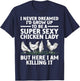 Cool Chicken Lady Art Mom Hen Flock Chicken Farmer T-Shirt - T-Shirt | Navy