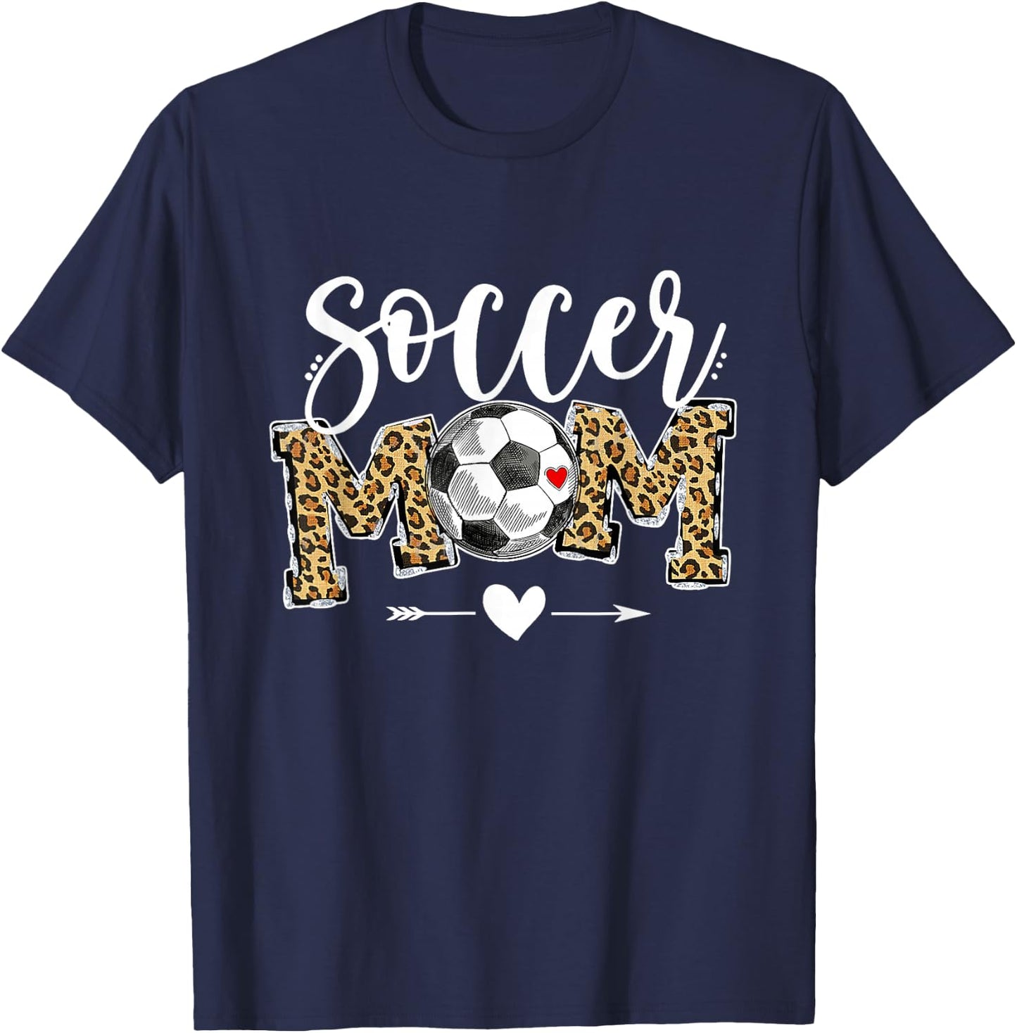 Soccer Mom Leopard Funny Soccer Mom Shirt Mother's Day T-Shirt - T-Shirt | Navy