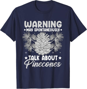 Pinecone Tree Funny Plant Mountain Forest T-Shirt - T-Shirt | Navy