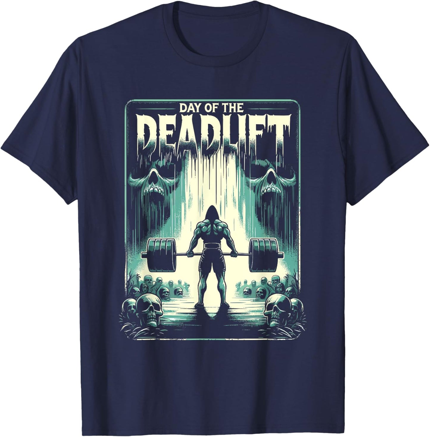Horror Deadlift Workout Training Bodybuilder T-Shirt - T-Shirt | Navy