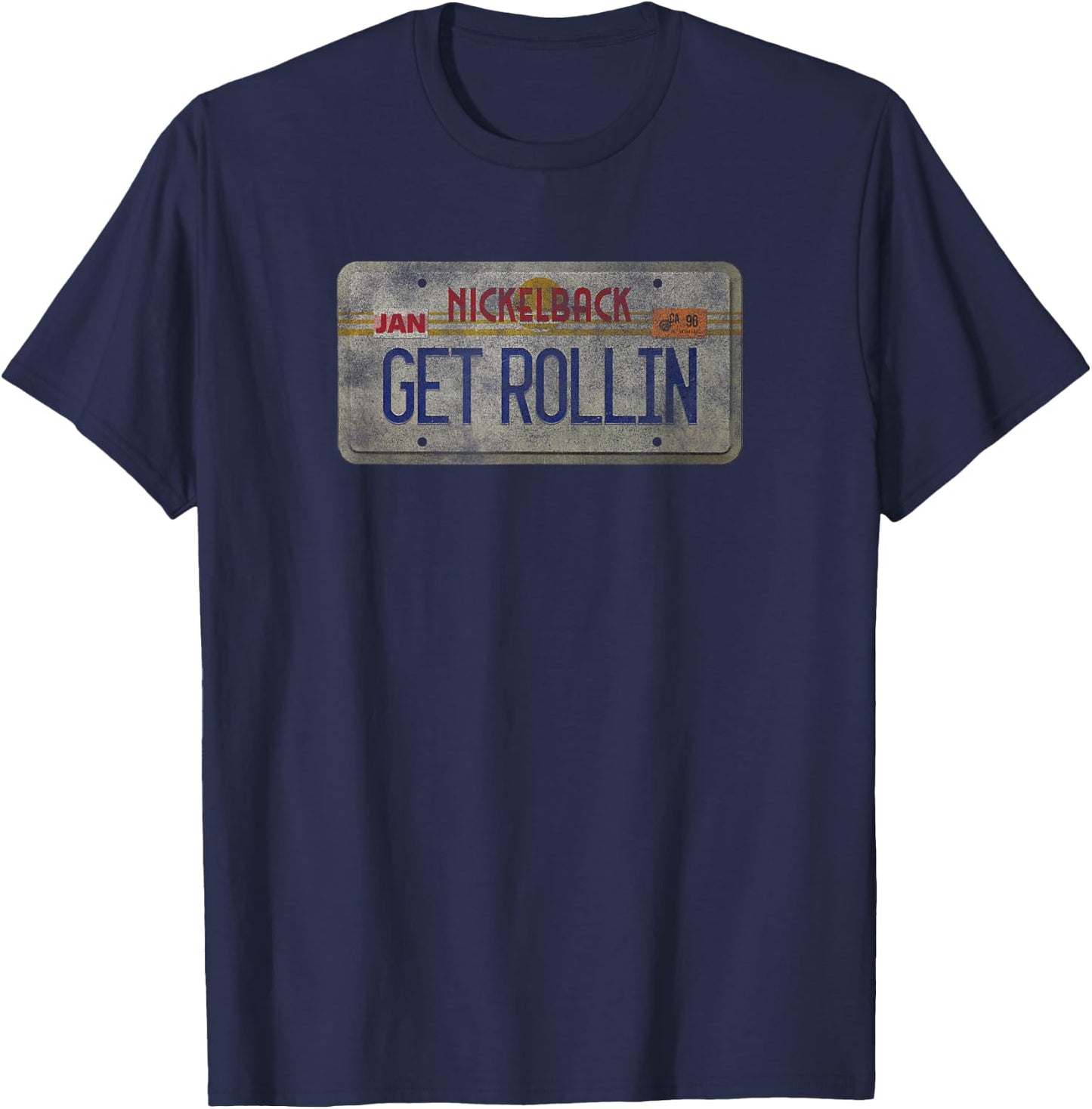 Nickelback Get Rollin' Plate T-Shirt - T-Shirt | Navy