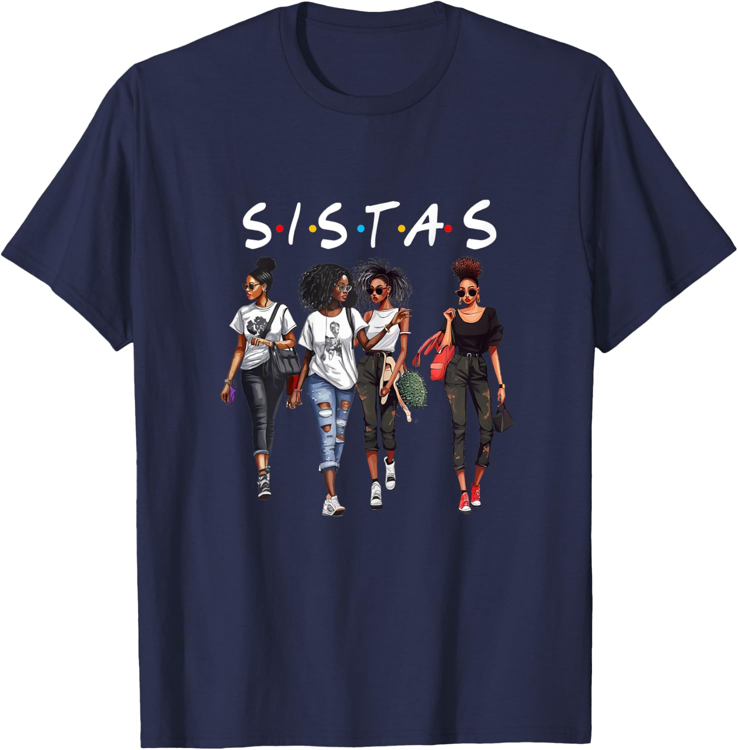Melanin Queen African American Pride Black Girl Magic Attire T-Shirt - T-Shirt | Navy