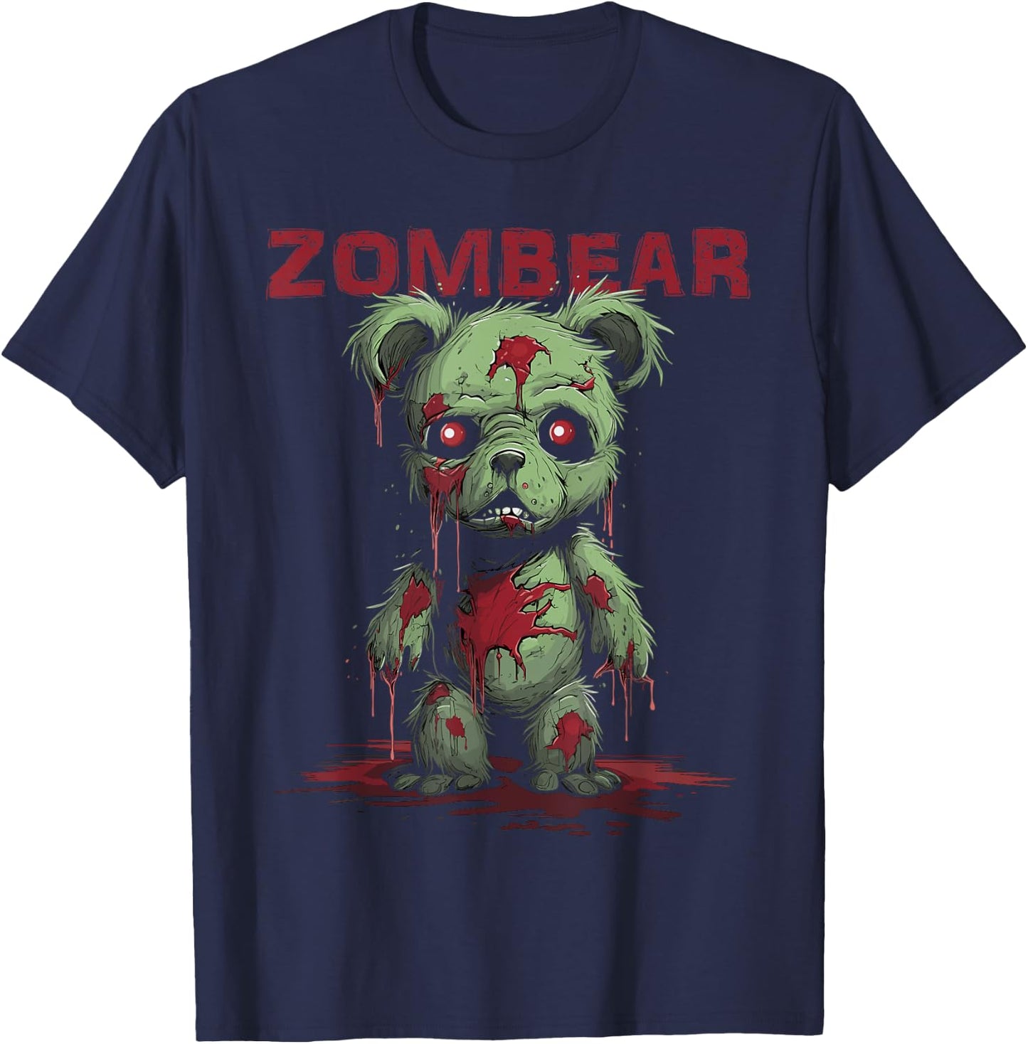 Teddy Bear Halloween for Kids Women Men Zombear Stuff T-Shirt - T-Shirt | Navy