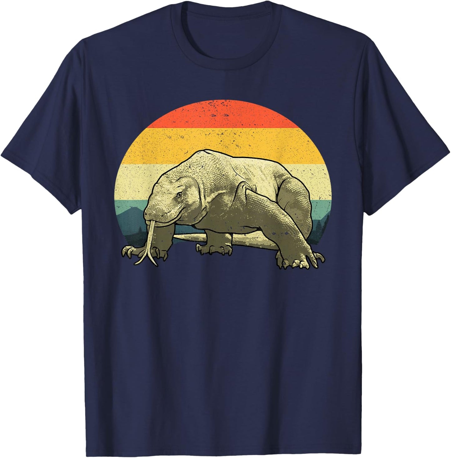 Cute Komodo Dragon Women Kids Vintage Komodo Dragon T-Shirt - T-Shirt | Navy