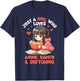 Just A Girl Who Loves Anime Ramen and Sketching Japan Anime T-Shirt - T-Shirt | Navy