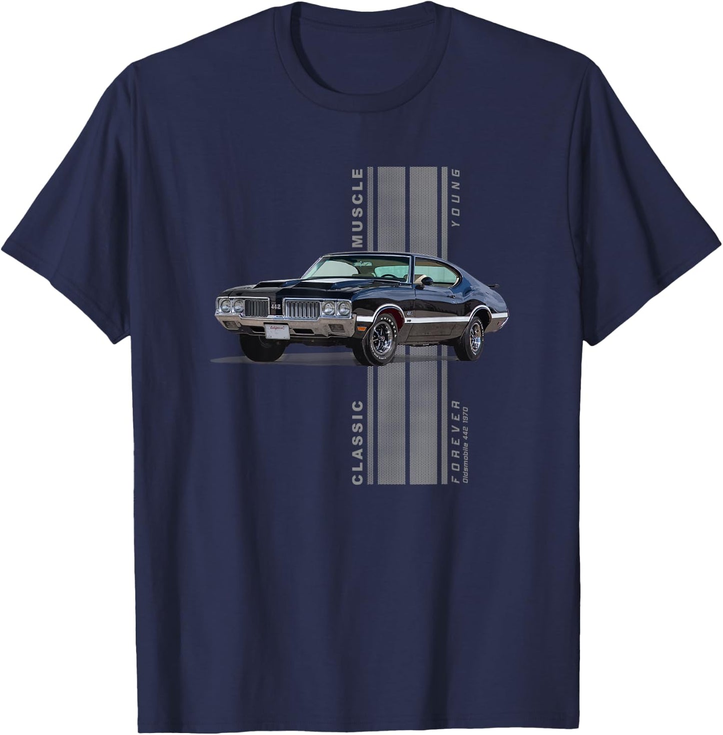 Olds 442 Classic American Muscle Cars Vintage T-Shirt - T-Shirt | Navy