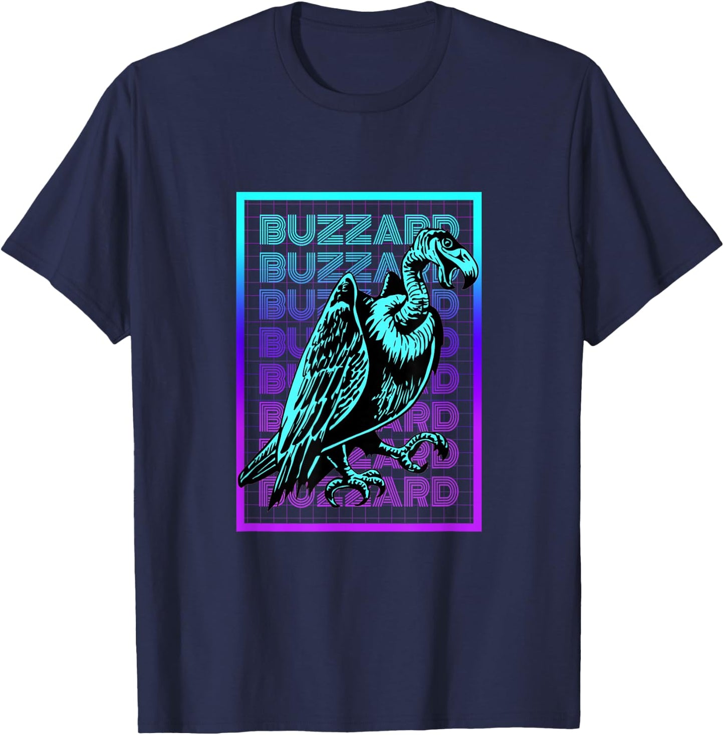 Buzzard Bird Vintage Retro Buzzard T-Shirt - T-Shirt | Navy