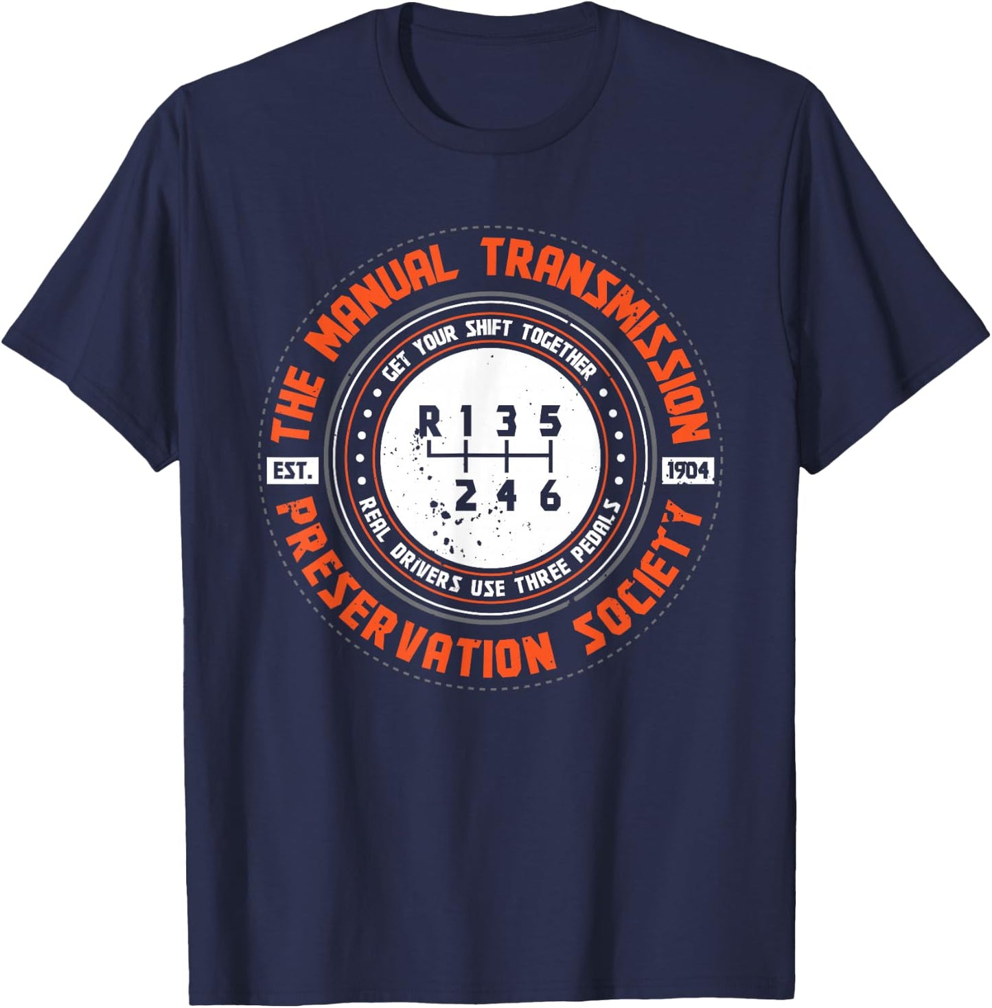 Manual Transmission Preservation Society Driving Driver T-Shirt - T-Shirt | Navy