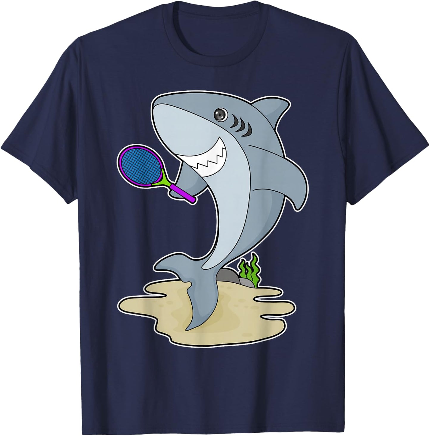 Shark Tennis Tennis racket Sports T-Shirt - T-Shirt | Navy